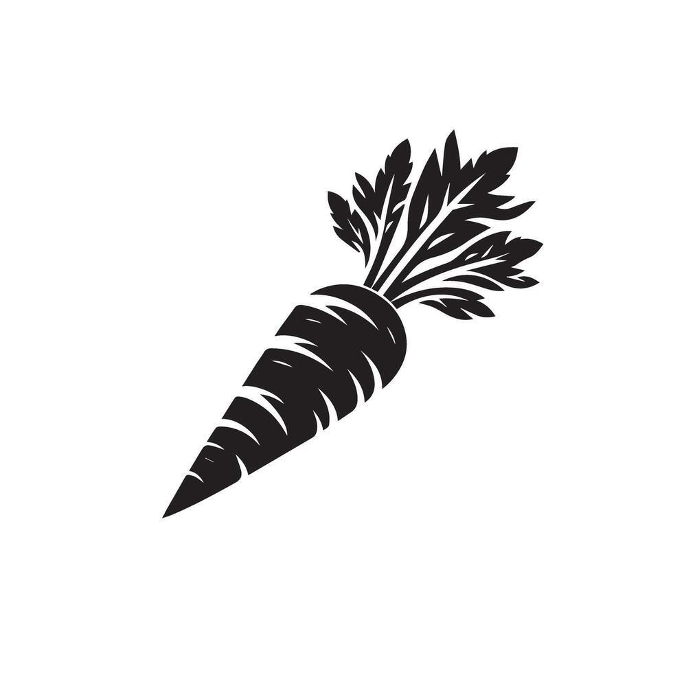 Carrot silhouette. carrot logo. carrot vegetable illustration vector