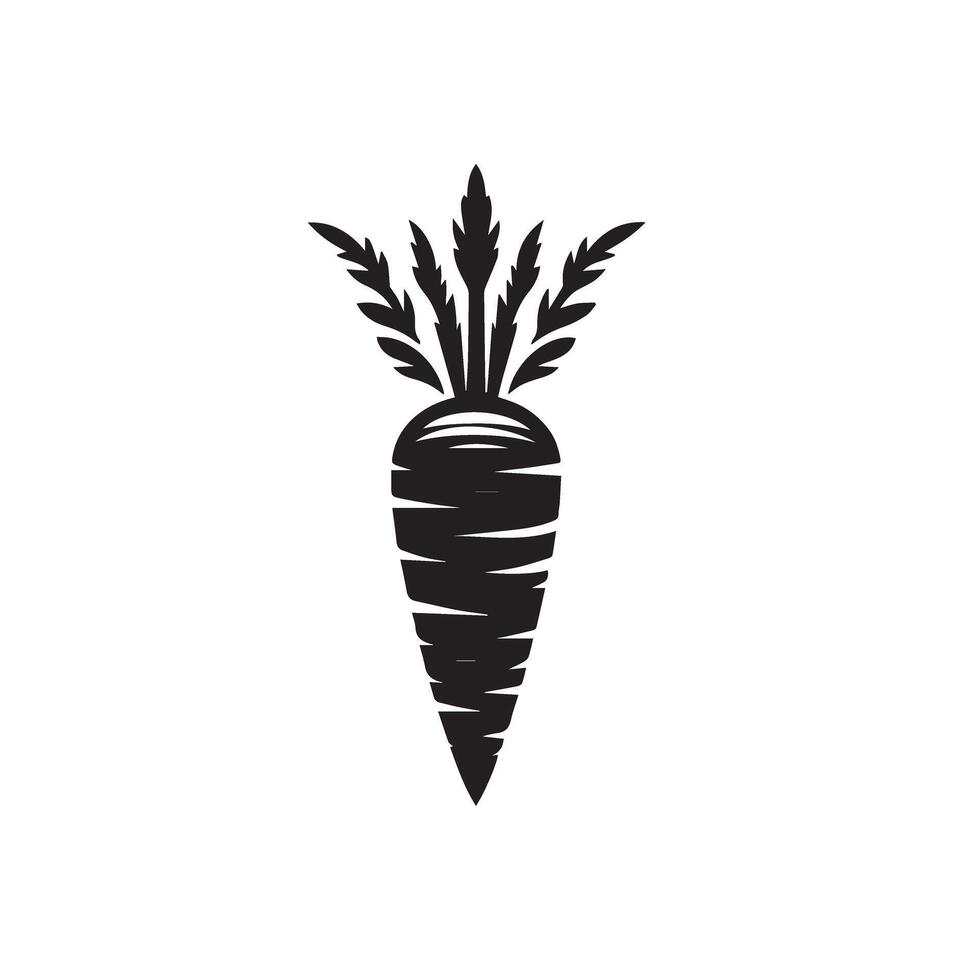 Carrot silhouette. carrot logo. carrot vegetable illustration vector