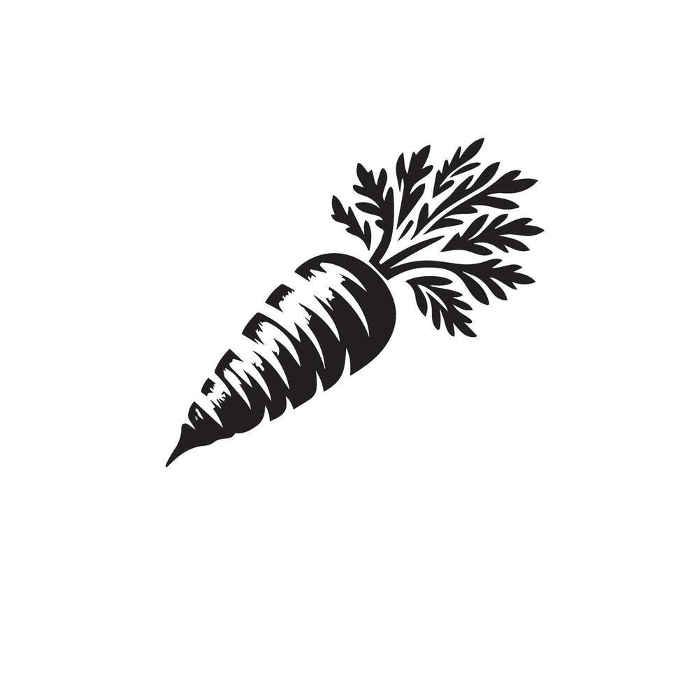Carrot silhouette. carrot logo. carrot vegetable illustration vector