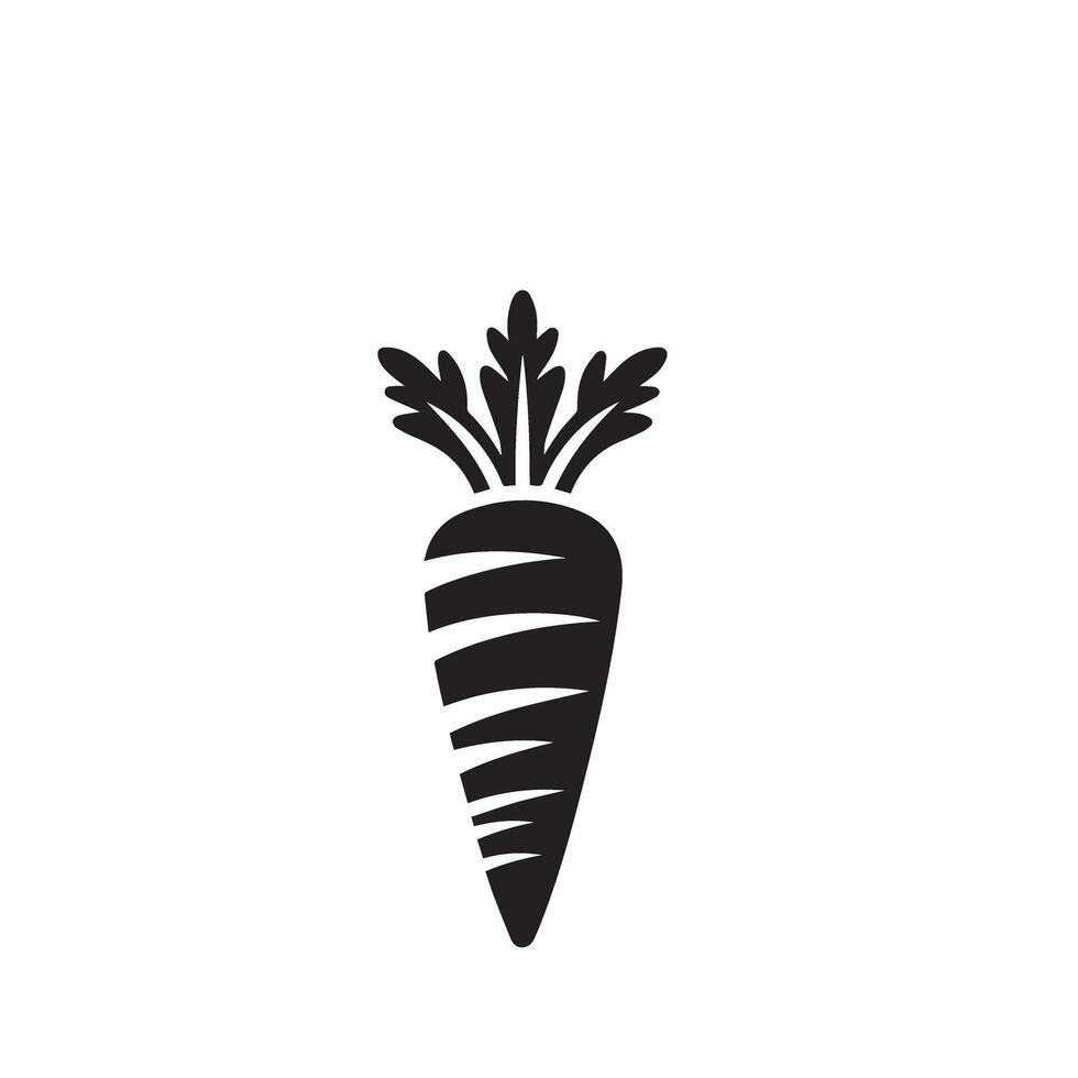 Carrot silhouette. carrot logo. carrot vegetable illustration vector