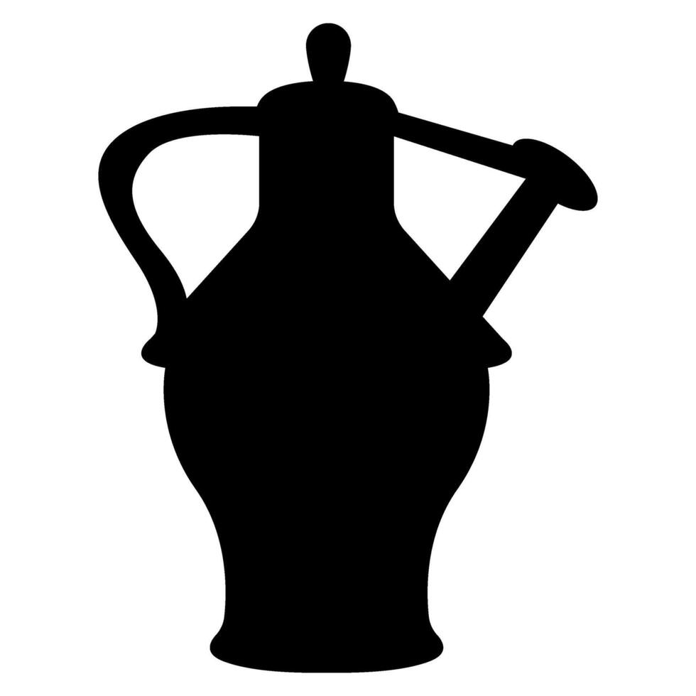Black silhouette of watering can isolated vector