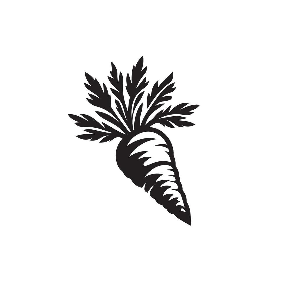 Carrot silhouette. carrot logo. carrot vegetable illustration vector
