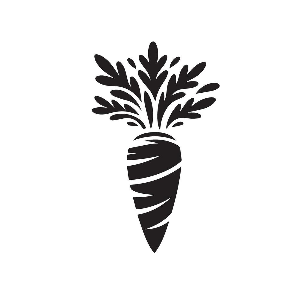 Carrot silhouette. carrot logo. carrot vegetable illustration vector
