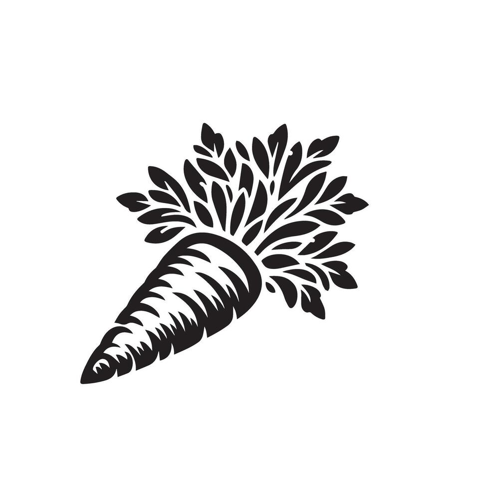 Carrot silhouette. carrot logo. carrot vegetable illustration vector