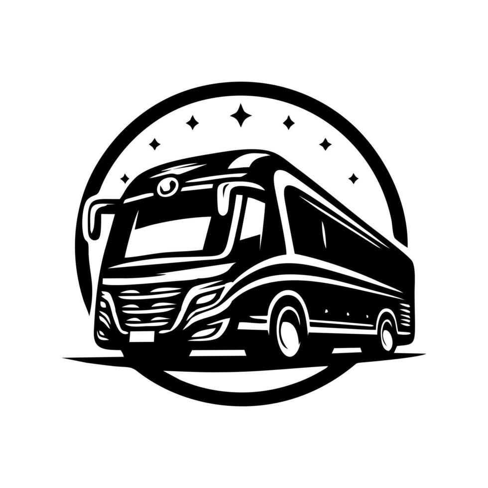 Bus logo design template.Travel bus logo on white background vector