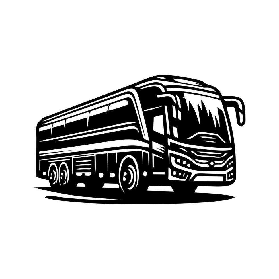 Bus logo design template.Travel bus logo on white background vector