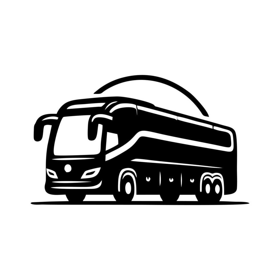 Bus logo design template.Travel bus logo on white background vector