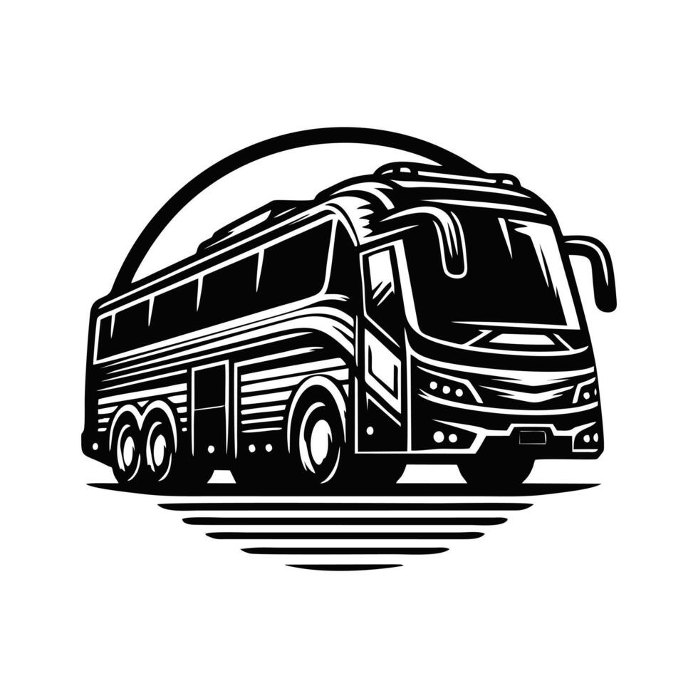 Bus logo design template.Travel bus logo on white background vector