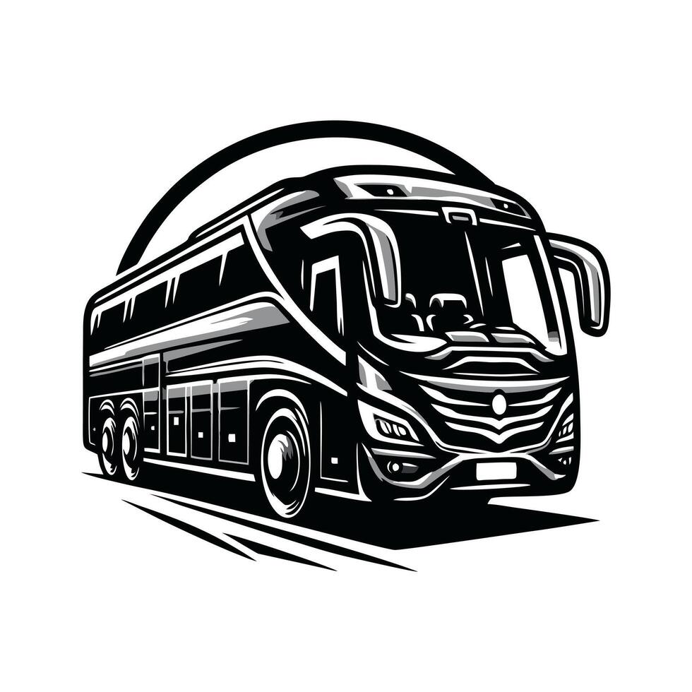 Bus logo design template.Travel bus logo on white background vector