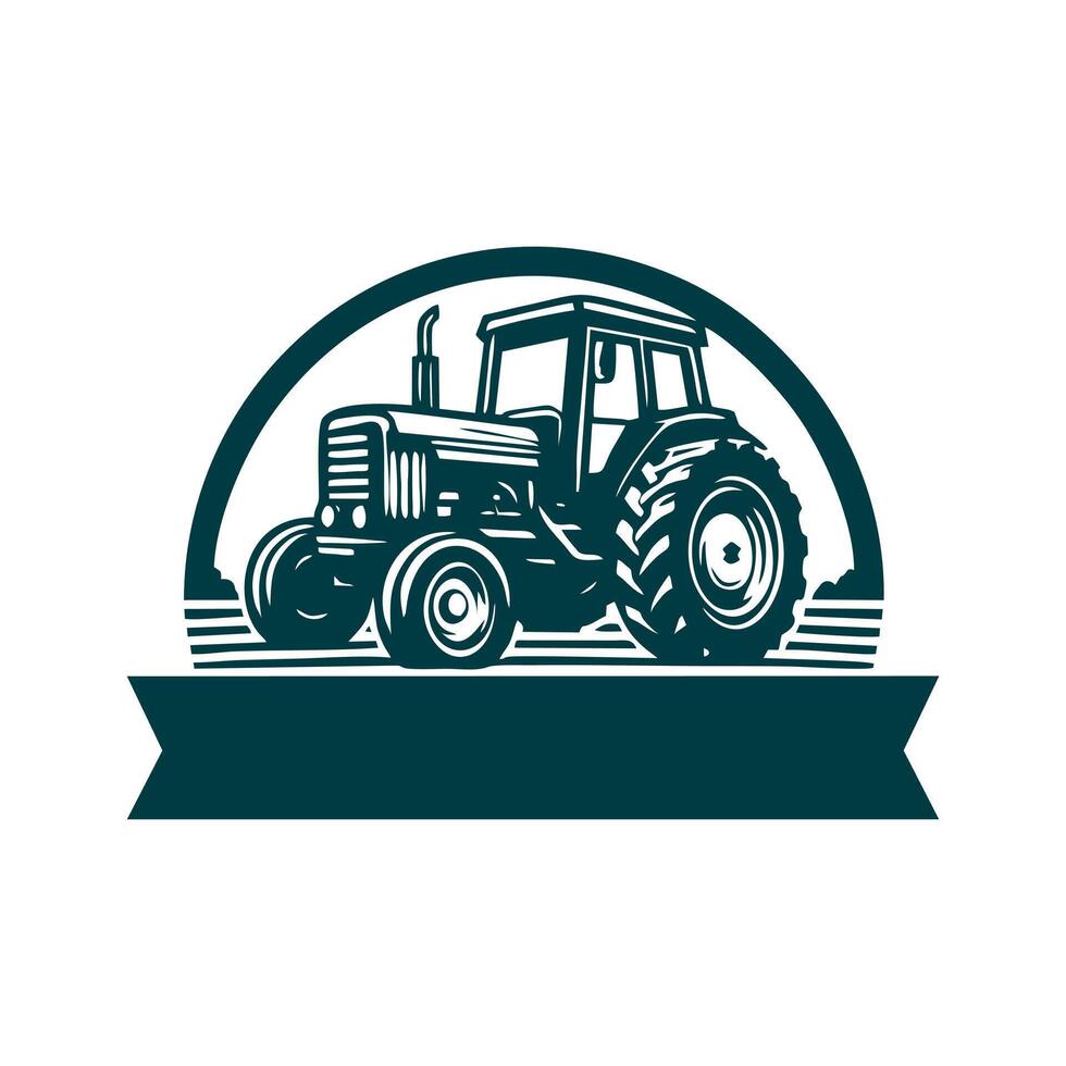 tractor logo design template. silhouette of a tractor illustration vector