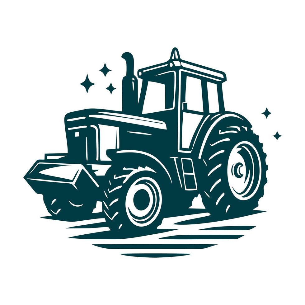 tractor logo design template. silhouette of a tractor illustration vector