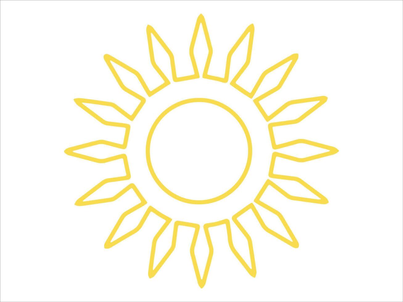 Sun Shape Line Art Background Illustration vector