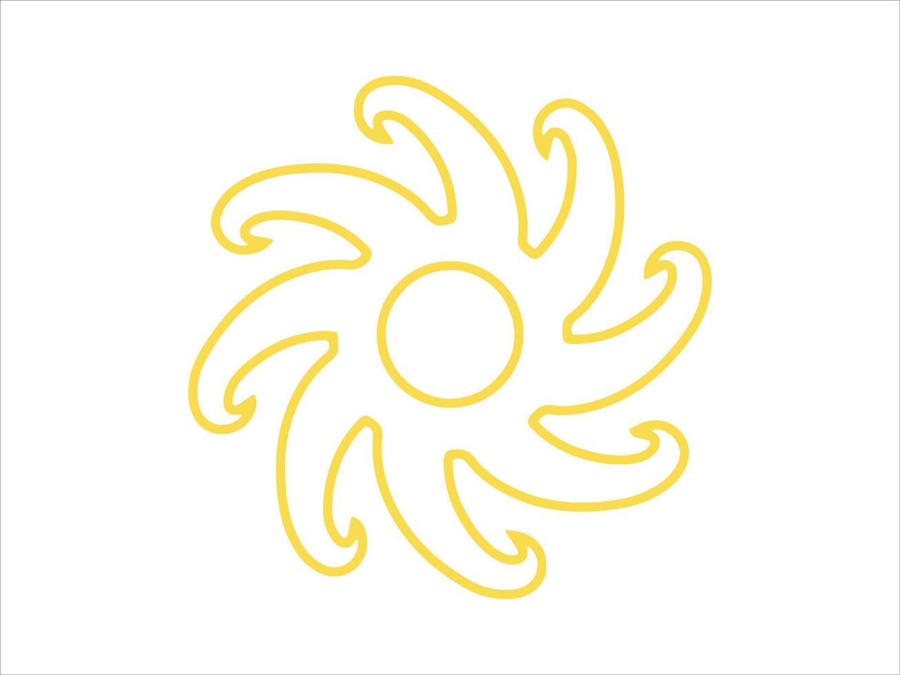 Hand Drawn Sun Line Art vector