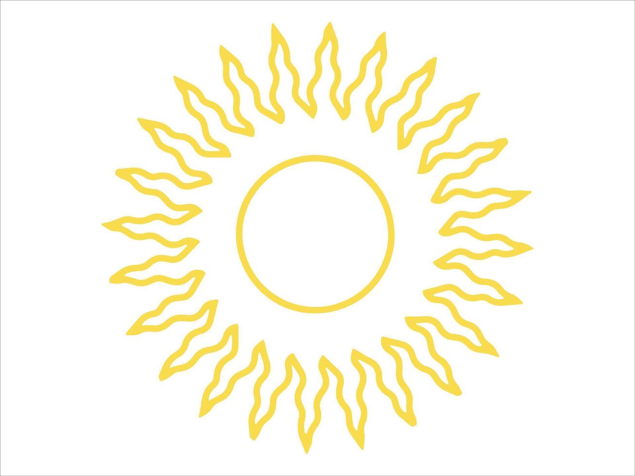 Sun Sketch Line Art Illustration vector