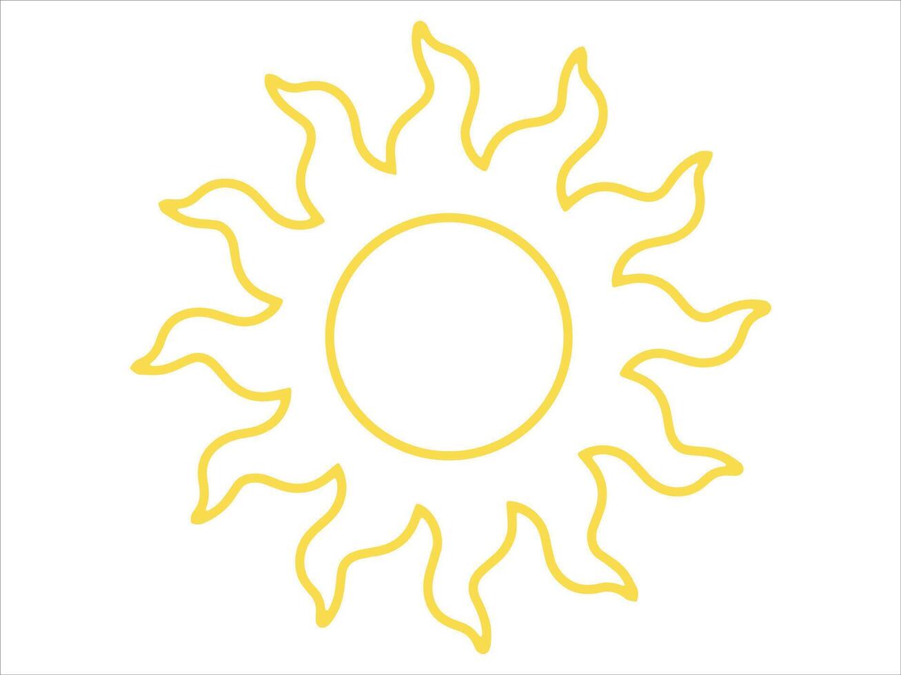 Sun Line Art Background Illustration vector