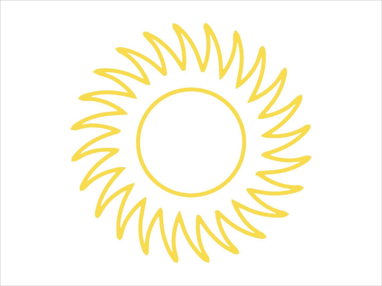 Hand Drawn Sun Line Art vector