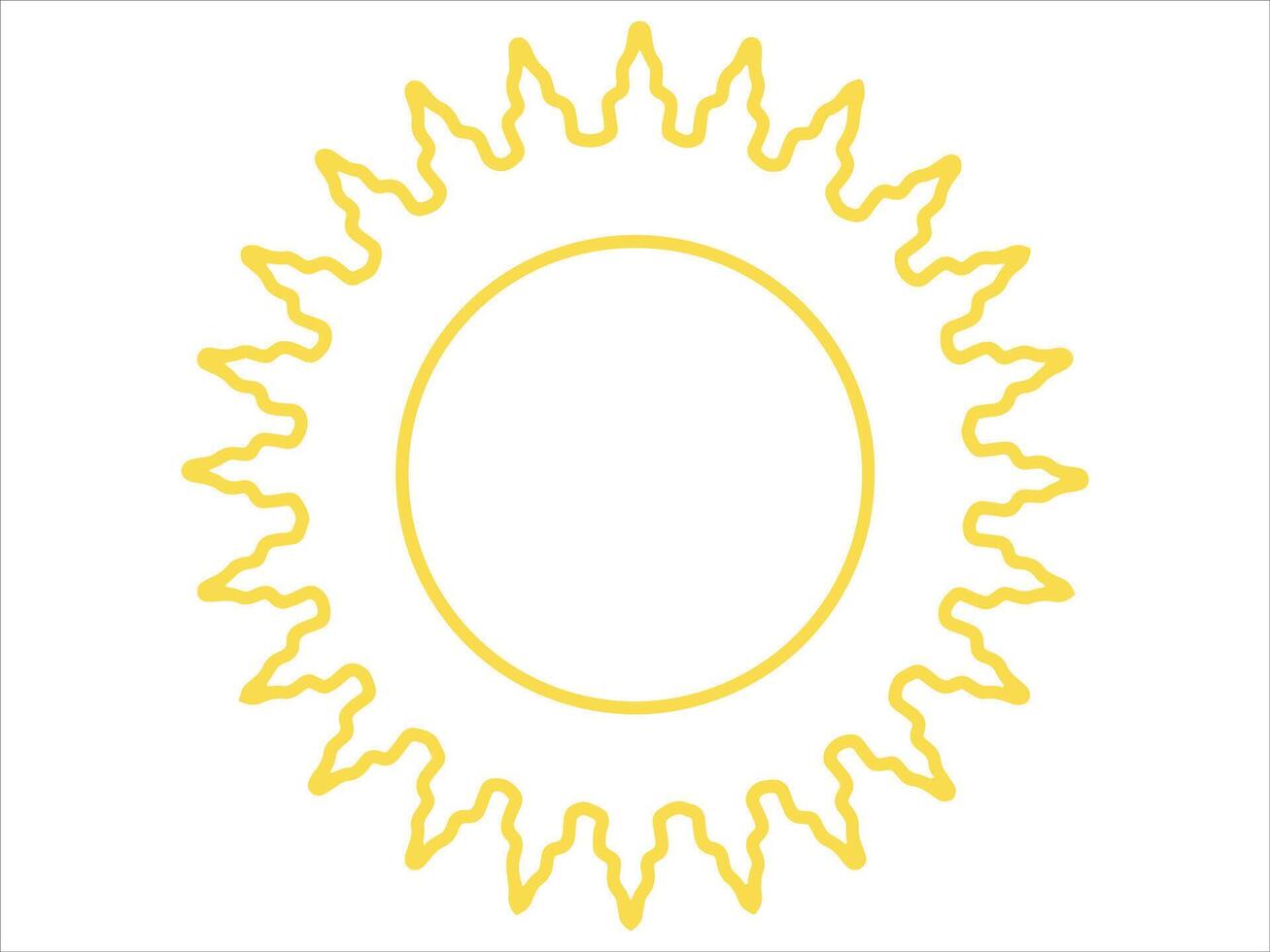 Sun Sketch Line Art Illustration vector