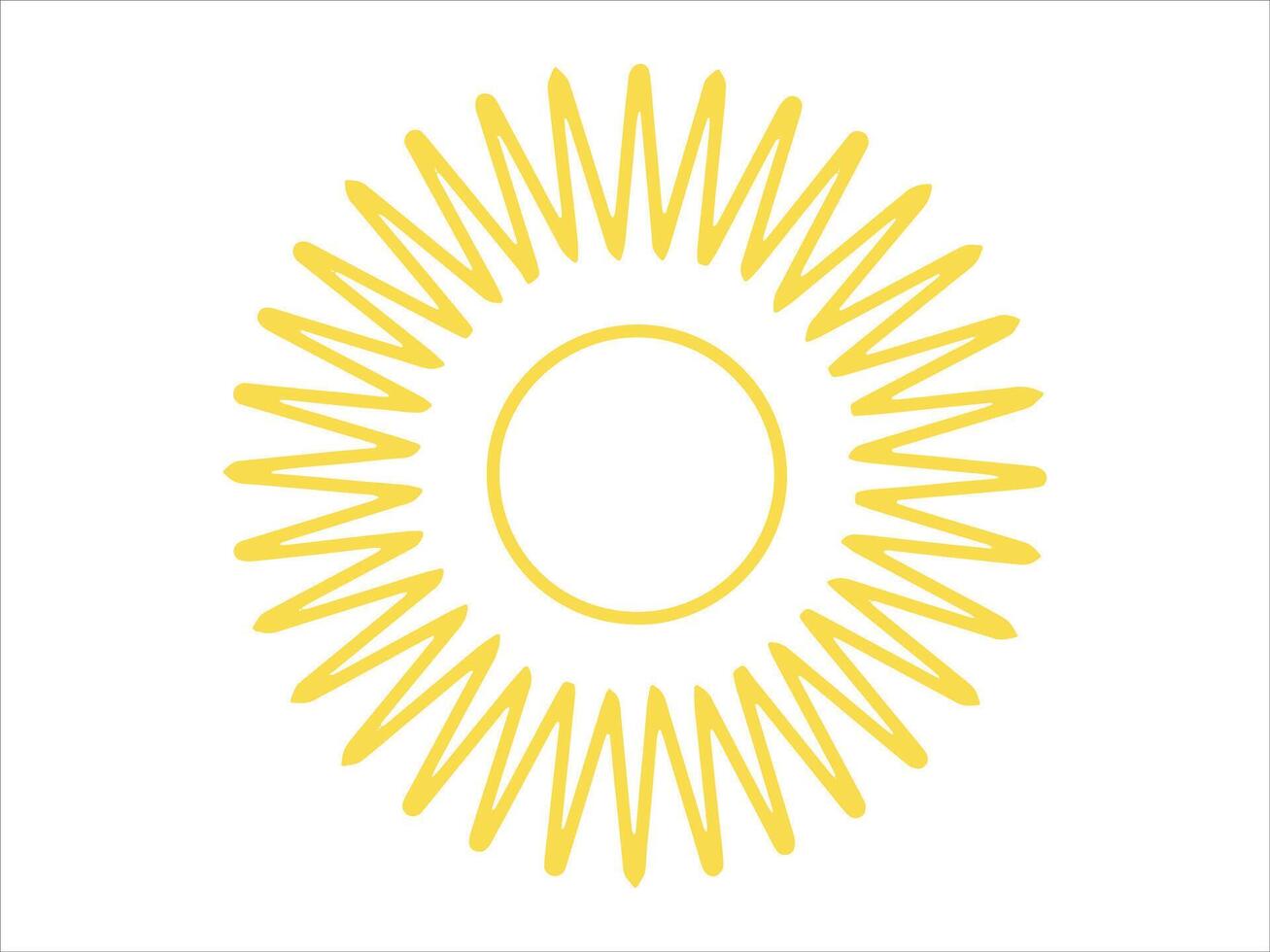 Sun Shape Line Art Background Illustration vector