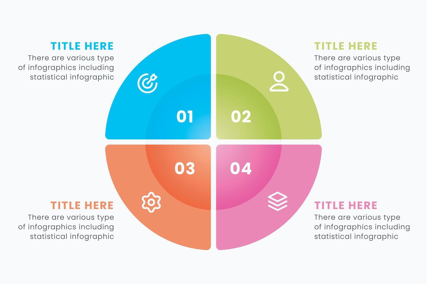 Minimal business circle infographic design template for cycling diagram. presentation and round chart. Business concept with 4 stages. Modern flat illustration for data visualization. vector
