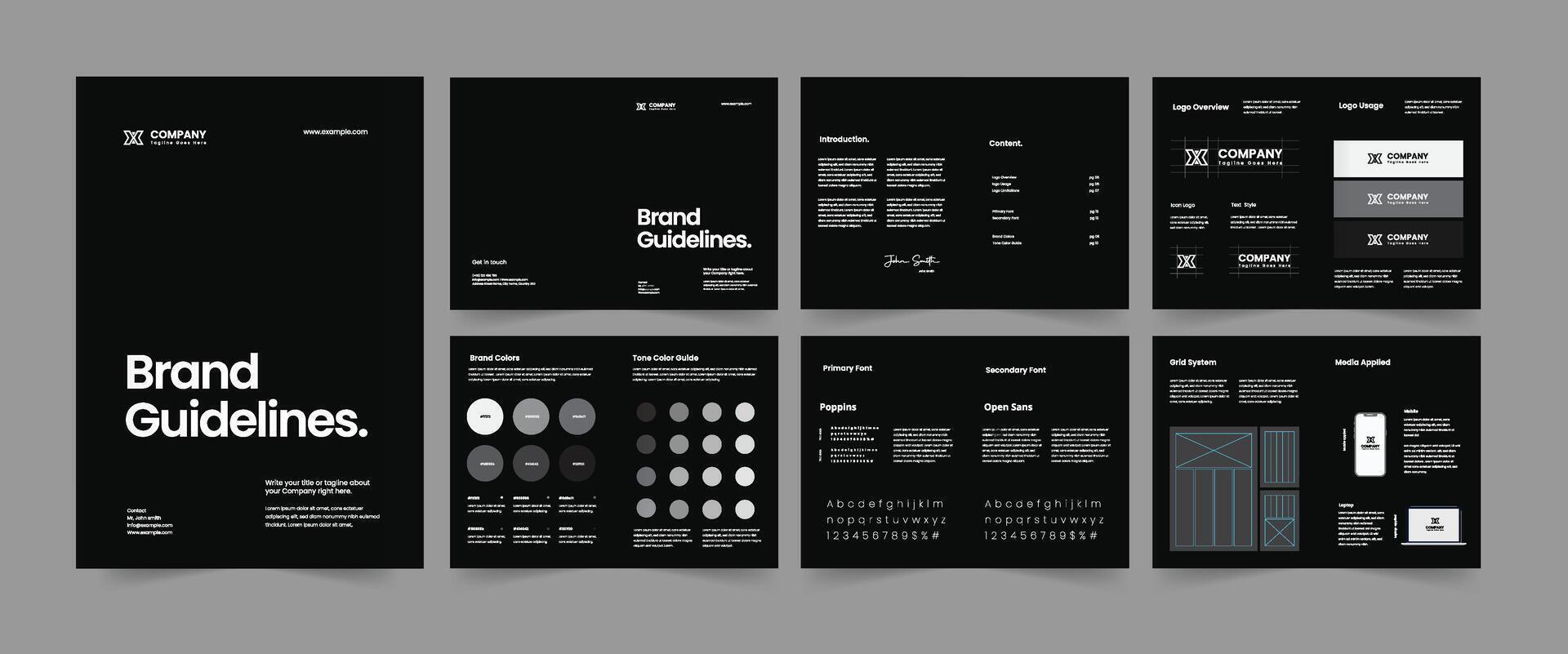 Brand guideline template brand guide layout design vector