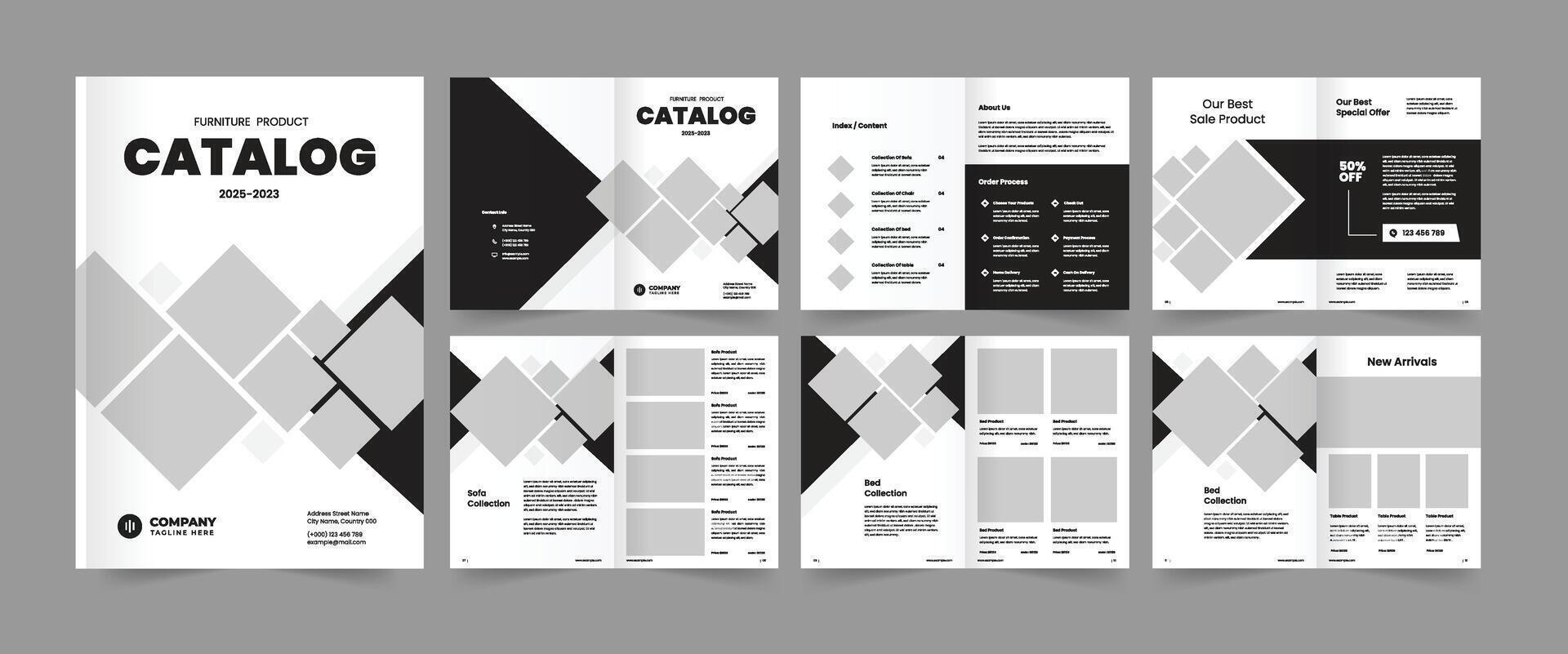 Furniture catalog design also multipurpose product catalog layout design vector