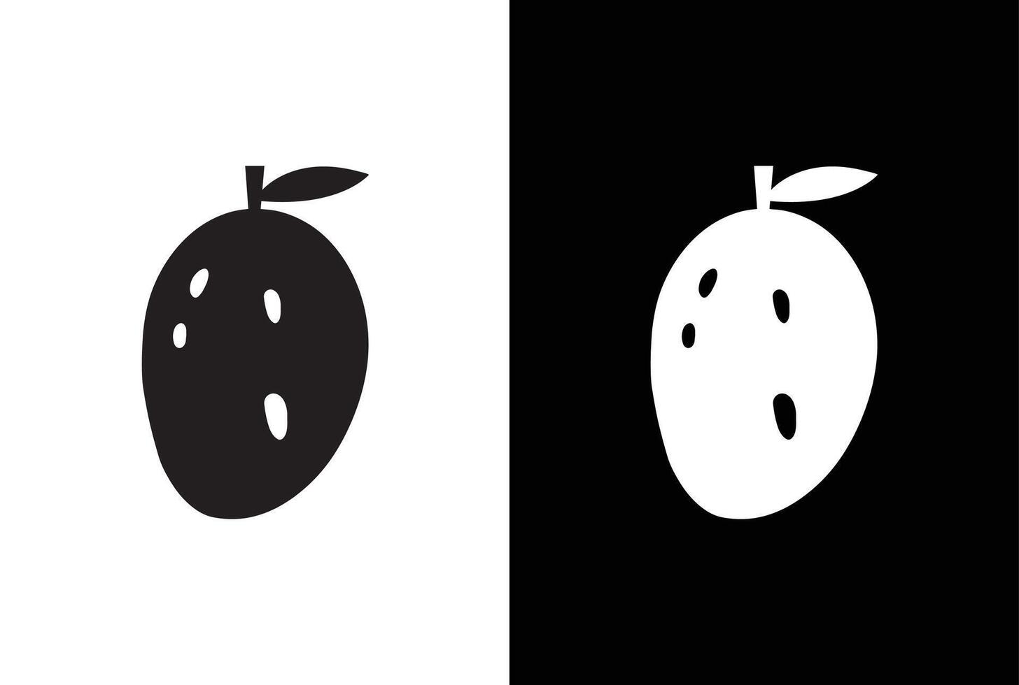 Mango line icon, fruit and tropical, graphics, a linear pattern. Mango icon White black background. vector