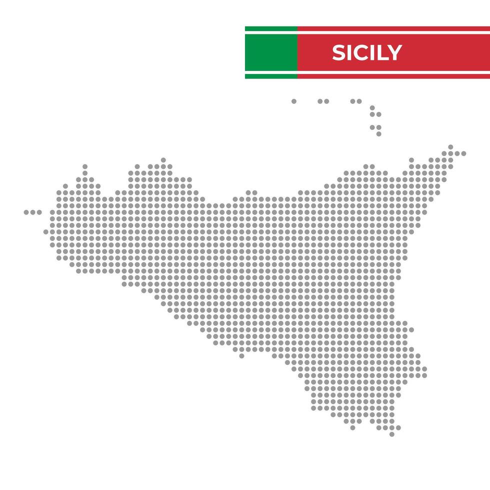 Dotted map of Sicily Region in Italy vector