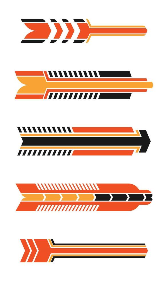Collection of abstract geometric car wrap racing decals vector