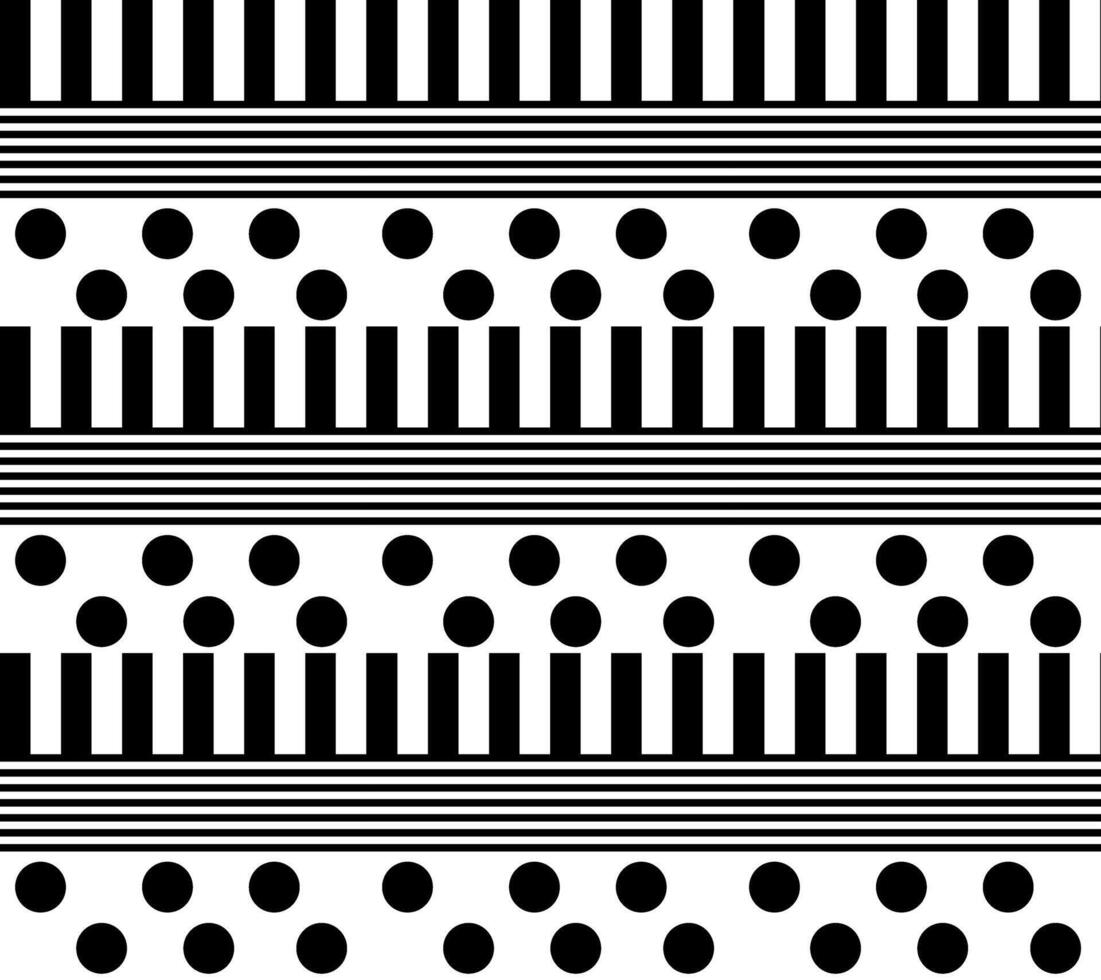 Black lines and dots on white background. Striped and spotted wallpaper illustration. vector