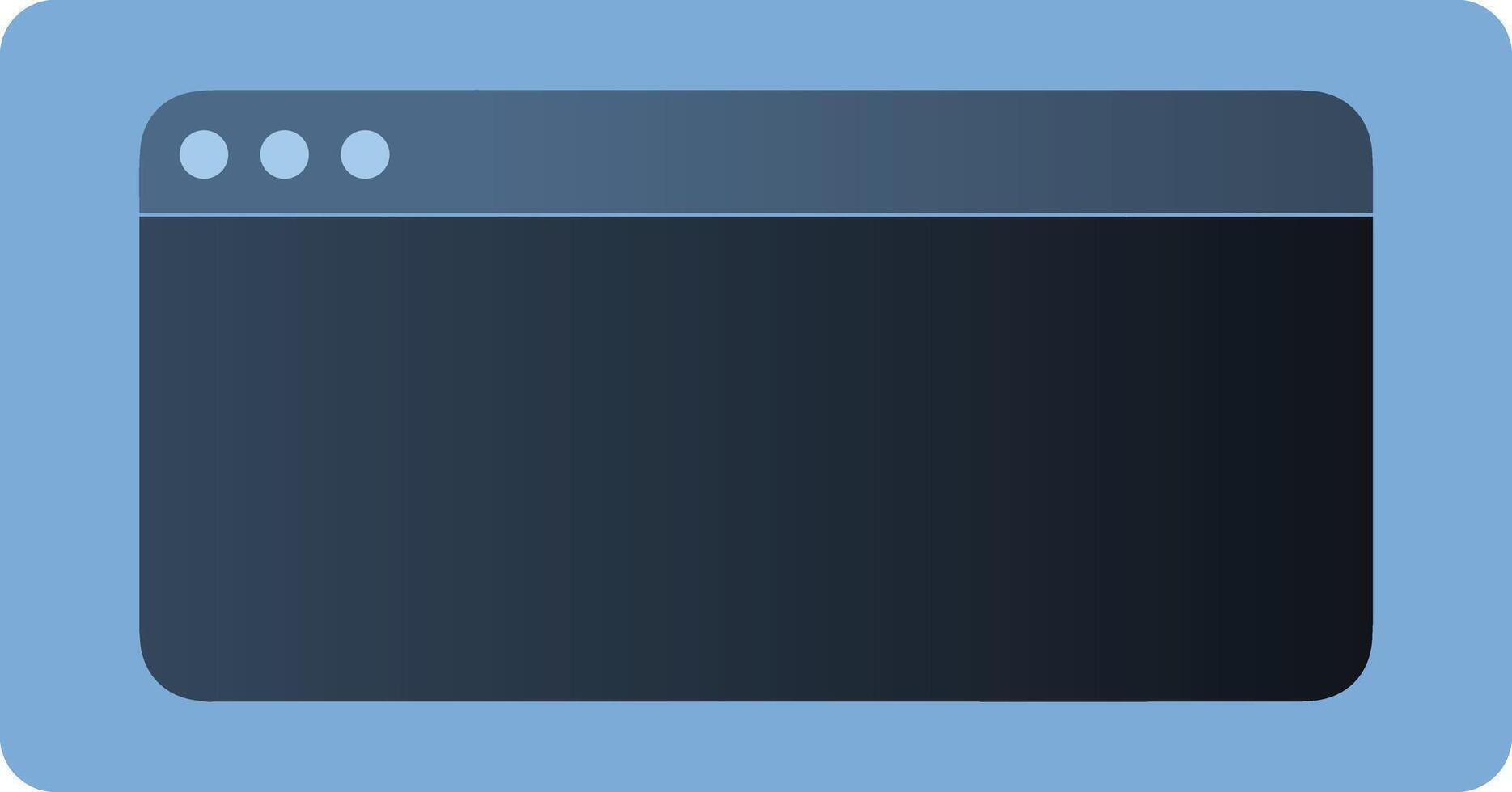 Application components window intro dark UI. Flat, color, popup layout for Operating System. OS browser windows screen web interface with Menu bar dark design. URL address and search tab bar. vector