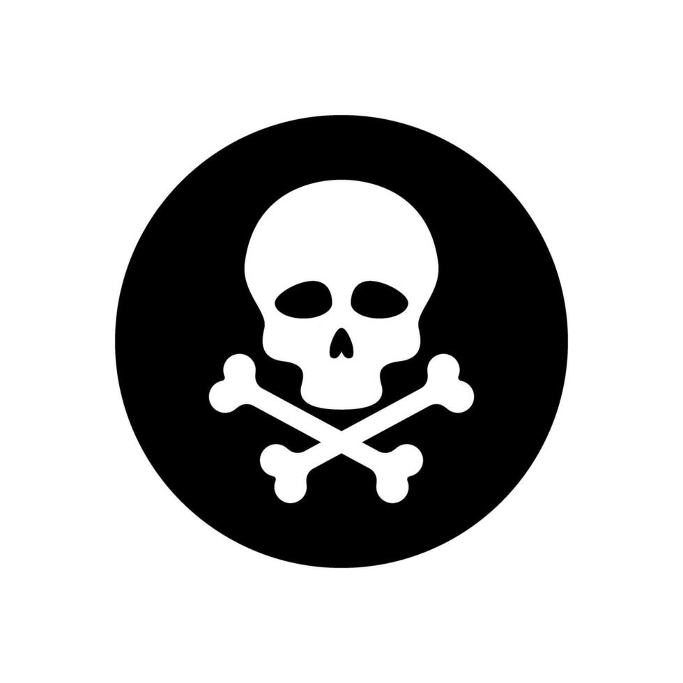 Skull and Bones icon. danger illustration sign. poison symbol or logo. vector