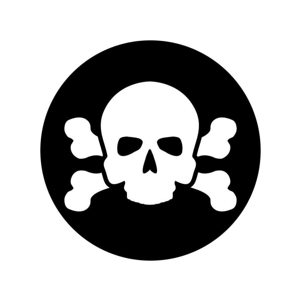 Skull and Bones icon. danger illustration sign. poison symbol or logo. vector