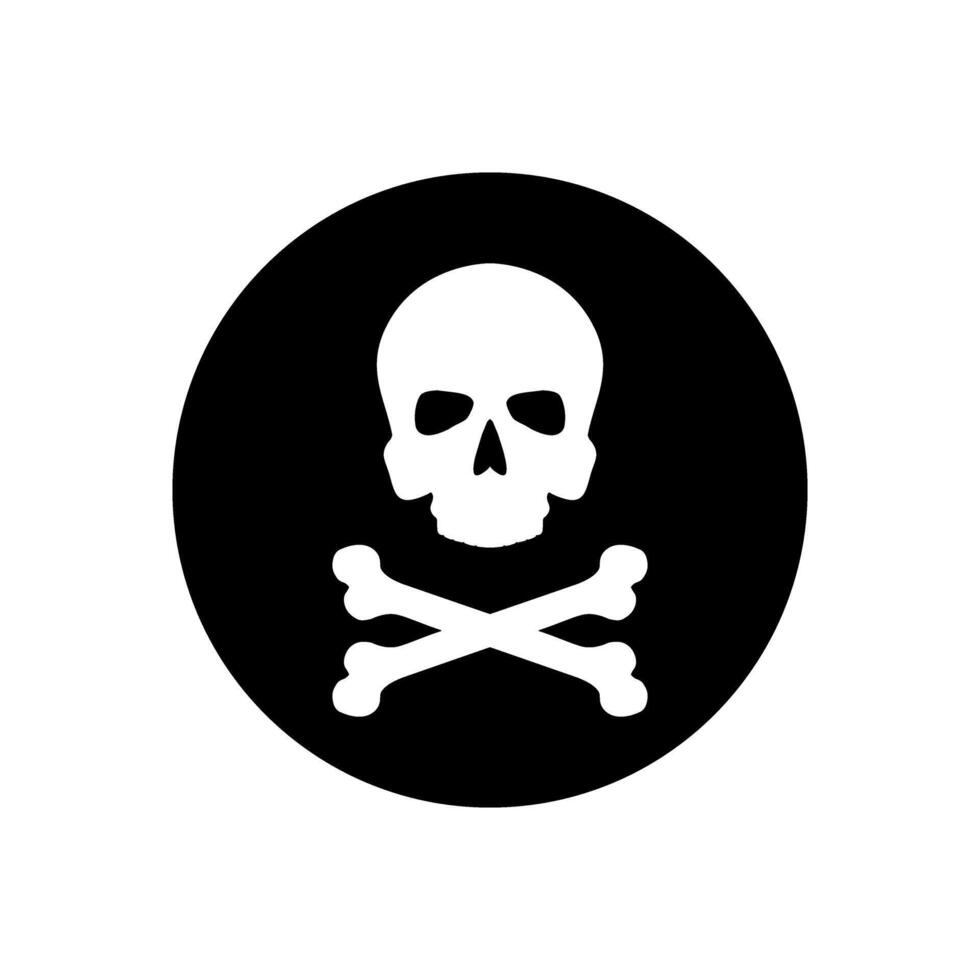 Skull and Bones icon. danger illustration sign. poison symbol or logo. vector