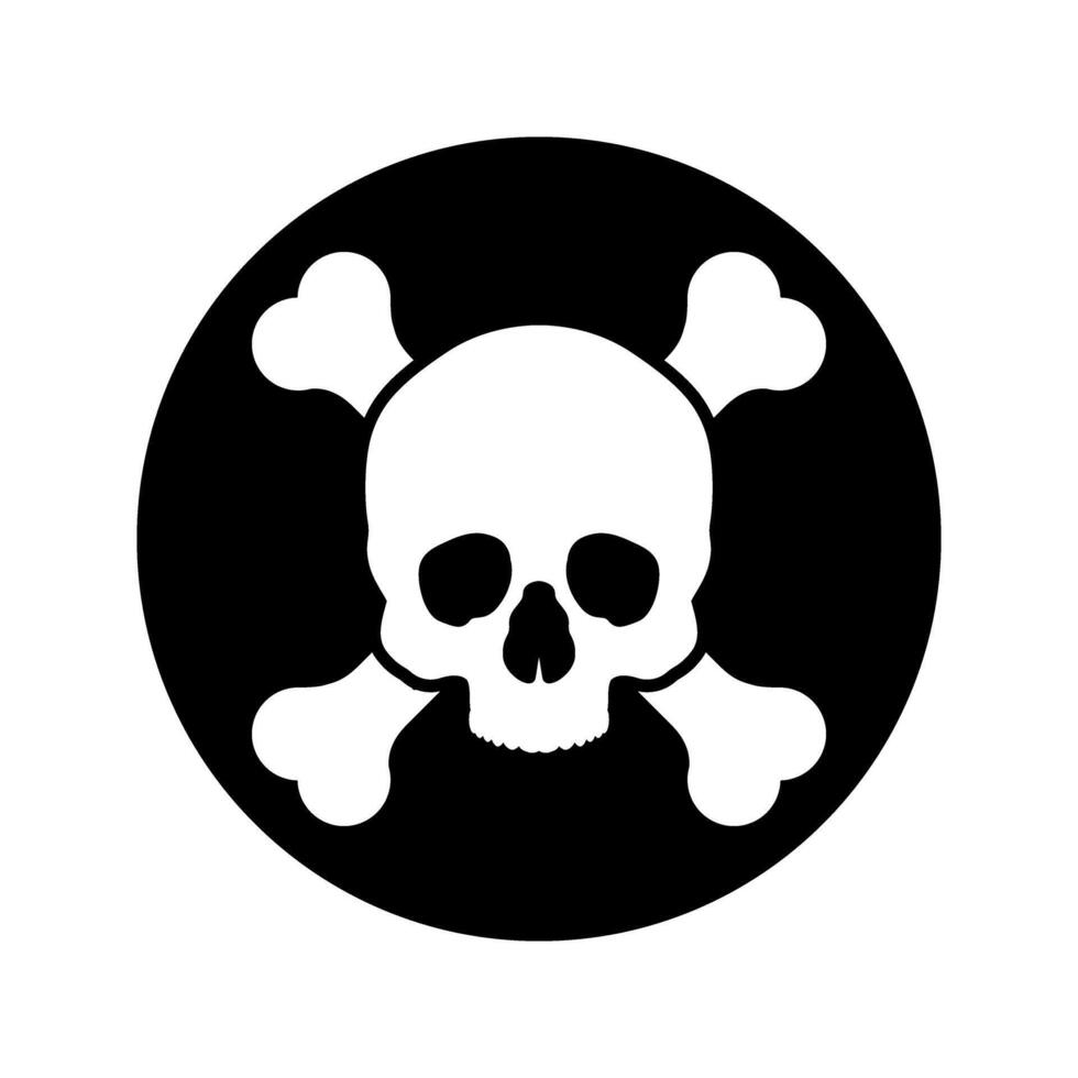 Skull and Bones icon. danger illustration sign. poison symbol or logo. vector