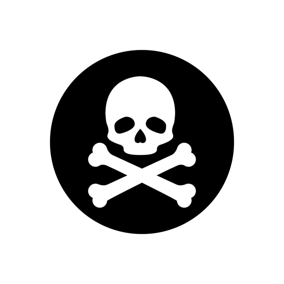 Skull and Bones icon. danger illustration sign. poison symbol or logo. vector