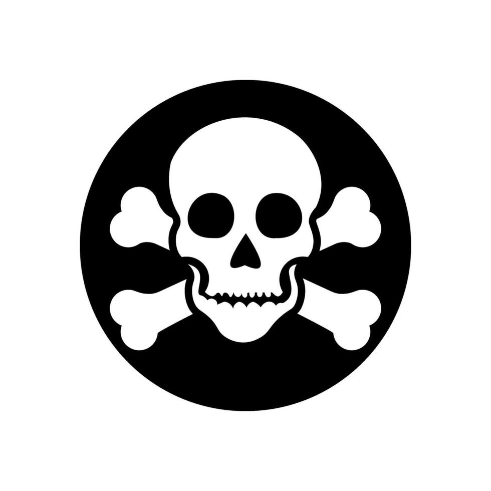 Skull and Bones icon. danger illustration sign. poison symbol or logo. vector
