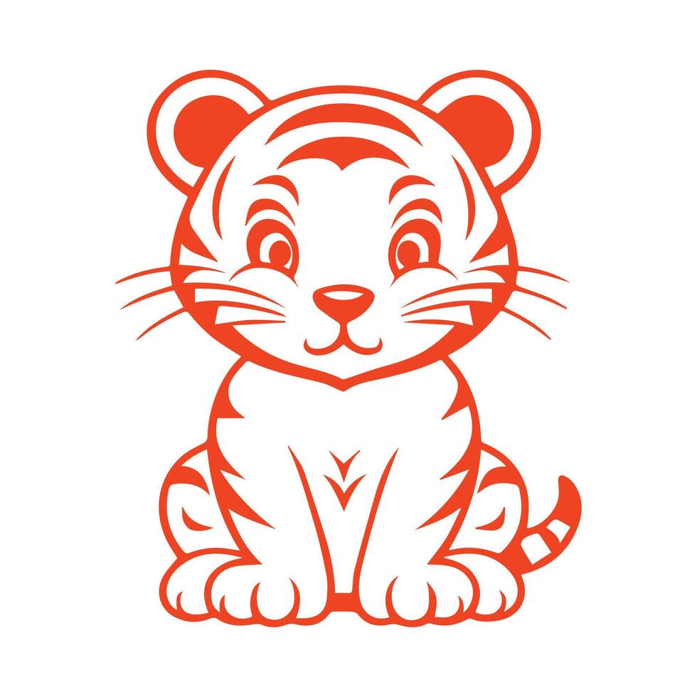 Brave Tiger colorful design vector
