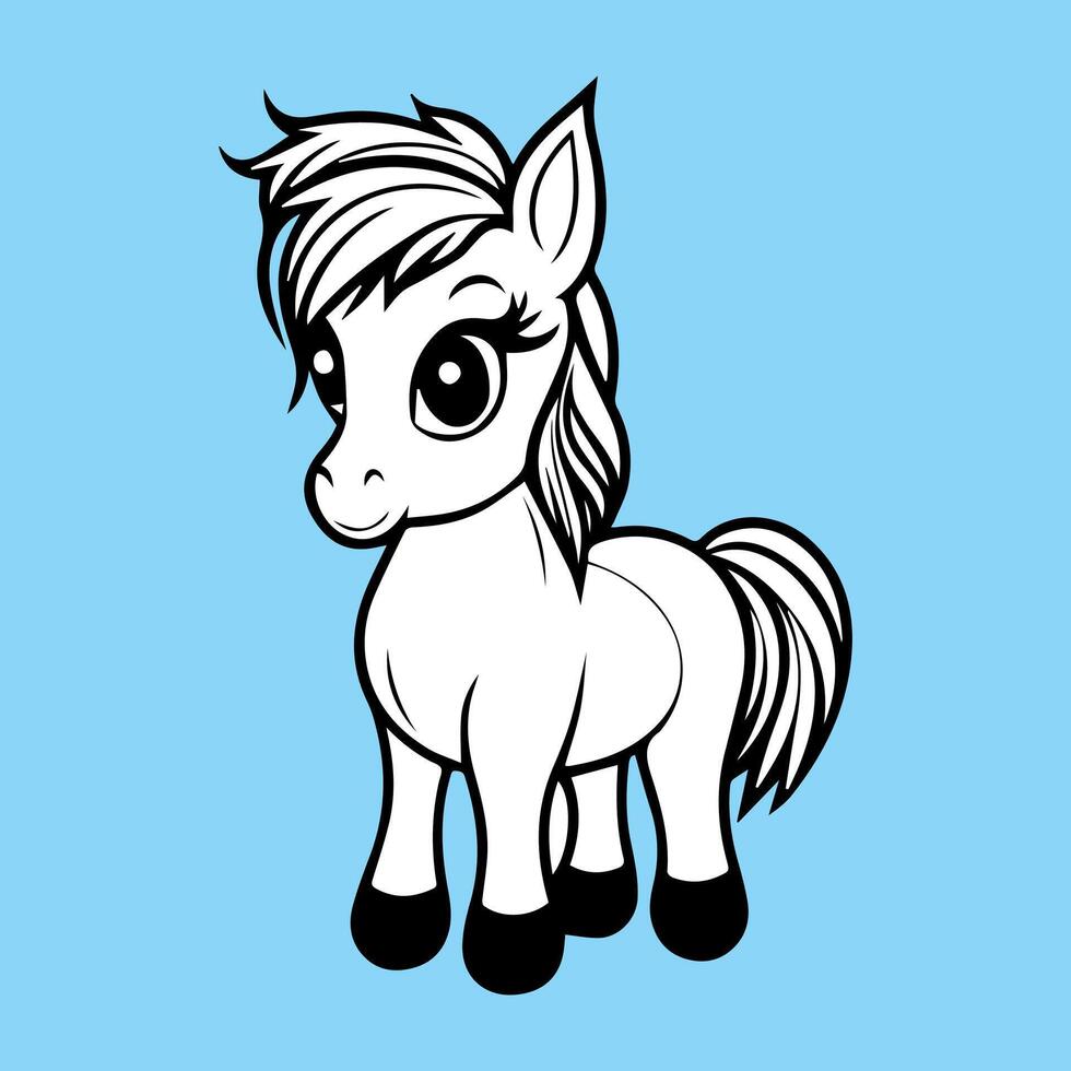 A unicorn horse cartoon illustration design vector