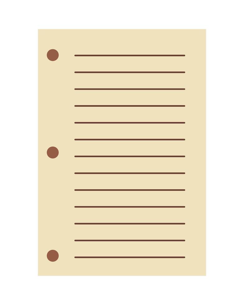 Note sheet, notepad page. Isolated illustration for your text. vector