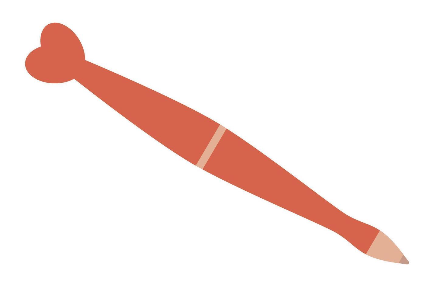 Cute pen with heart. A girly stationery accessory. Isolated illustration for your design vector