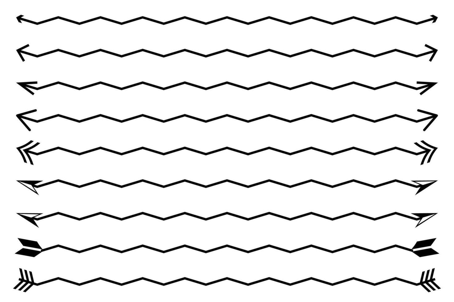 Dual sided wavy arrow shape. Double ended arrow illustration. vector