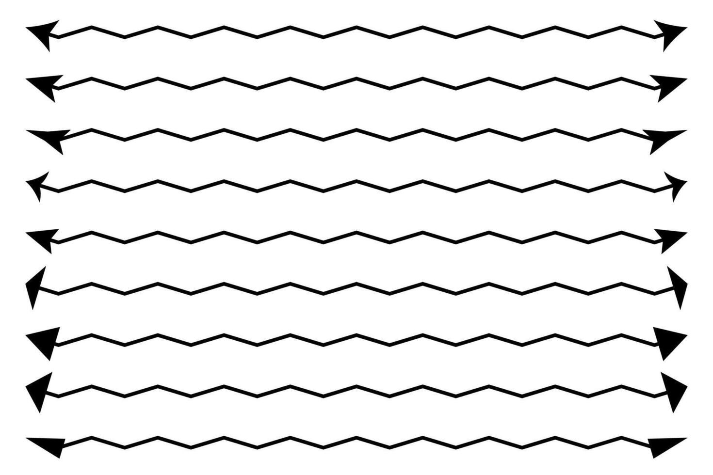 Dual sided wavy arrow shape. Double ended arrow illustration. vector