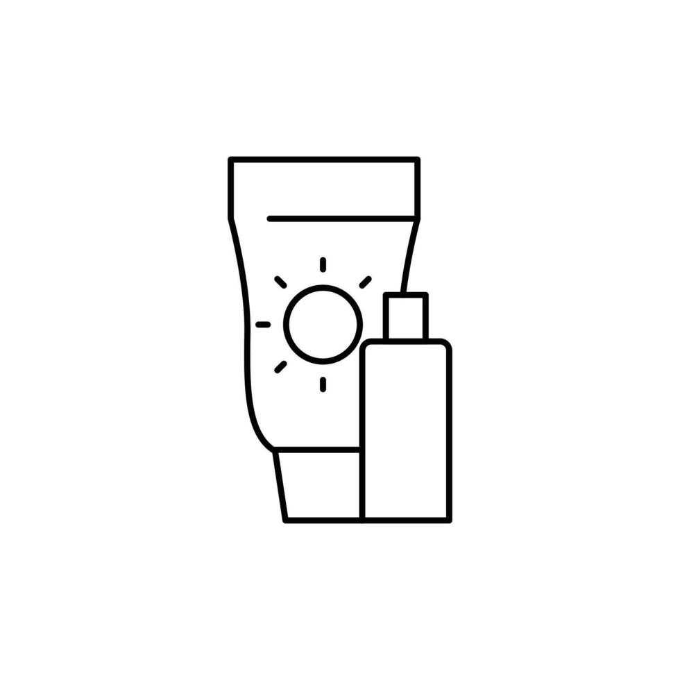 sun cream thin outline icon design good for website and mobile app vector