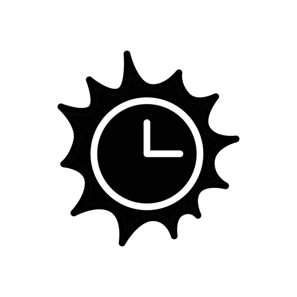 sun clock solid icon design good for website and mobile app vector
