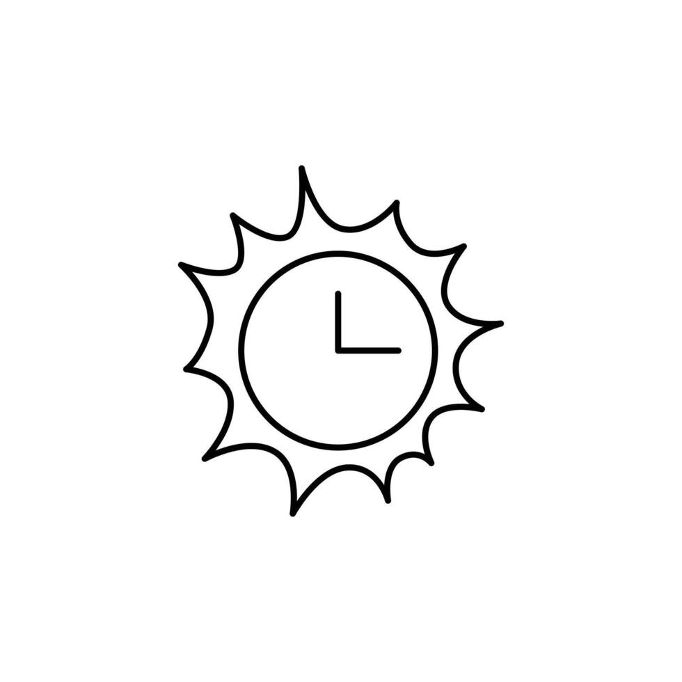 sun clock thin outline icon design good for website and mobile app vector