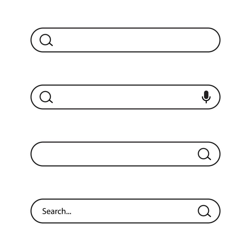 Search bar icon on line style. Browsing web concept vector