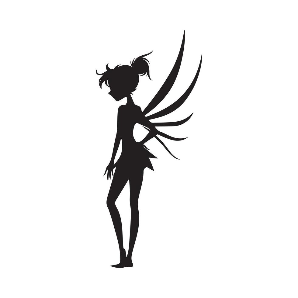 Fairy logo Black and White Stock Images and design isolated on white background vector
