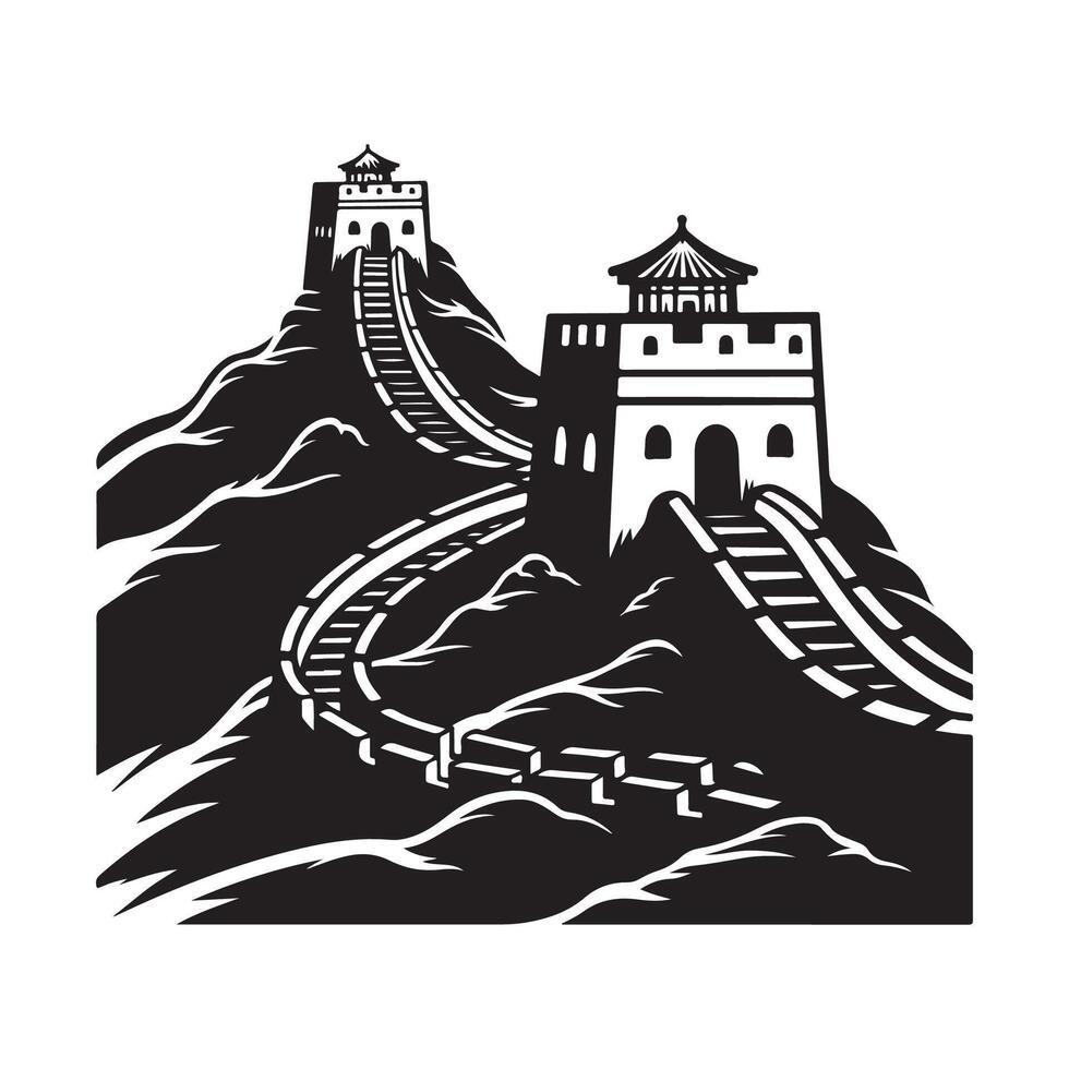 Great Wall Of China Design Art, Icons, and Graphics vector