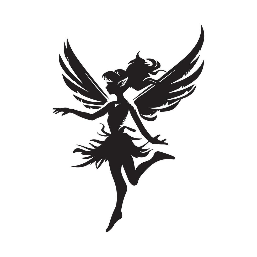 Fairy logo Black and White Stock Images and design isolated on white background vector