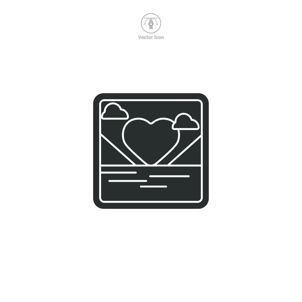 Photo Frame Heart Icon symbol illustration isolated on white background vector